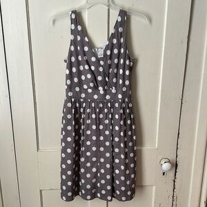 Amanda Lane Grey and White Polka Dot dress size 10
